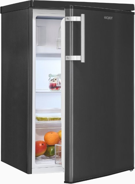 KS16-4-HE-040E Kühlschrank in Silver mit Inoxlook, Standgerät mit LED-Innenbeleuchtung und Flaschenregal - Bild 1