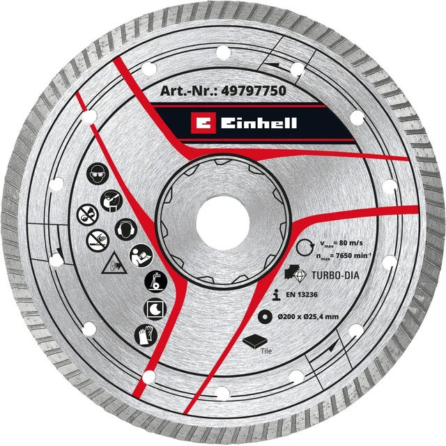 Einhell Turbo-Diamant-Trennscheibe in Silber, Durchmesser: 200 mm - Bild 1