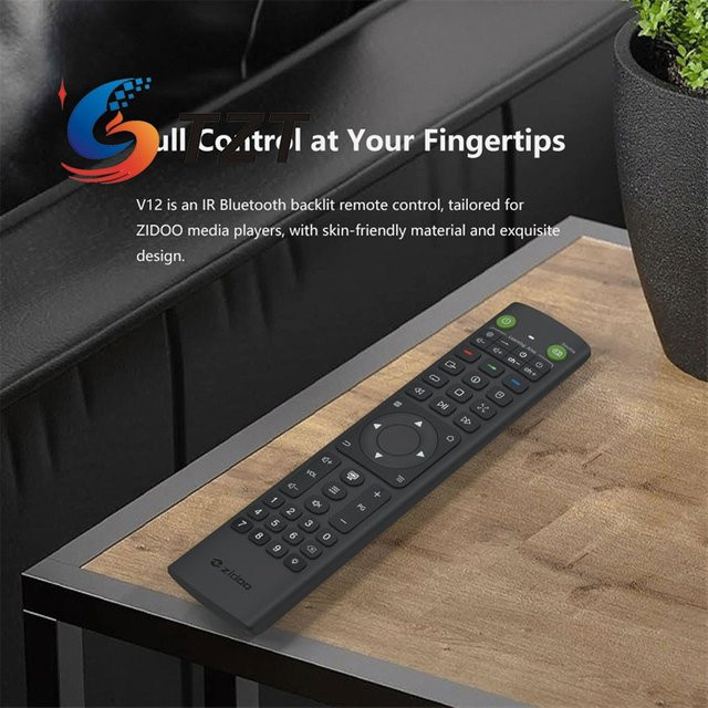 TZT Zidoo V12 Infrarot-Bluetooth-Fernbedienung in Schwarz für Zidoo Z9S Z9X Z10 X20 X20pro Z1000 Z1000pro UHD2000 - Bild 1