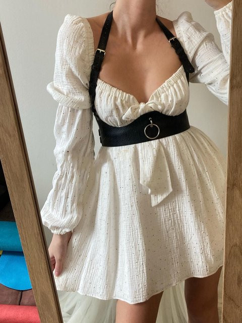 YIRAN Körperkette, Leder, Damen, black - Bild 1