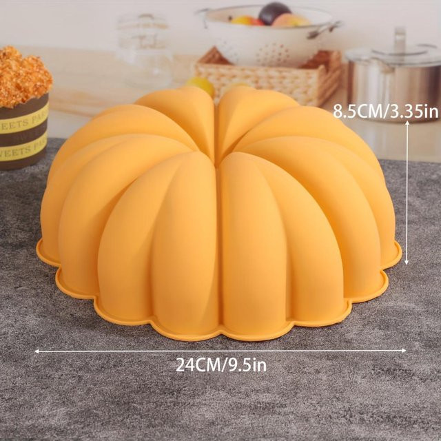 Likeit8888 Halloween Kürbis Silikon Backform 3D Bundtform für Kuchen und Mousse in Orange - Bild 1