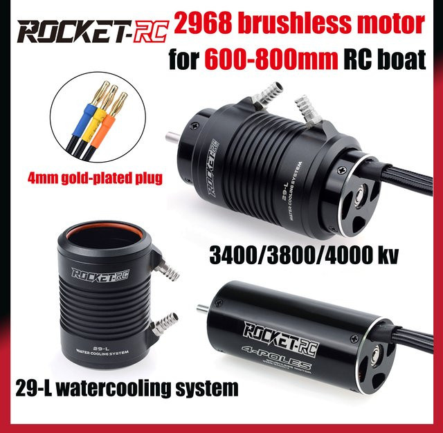 Rocket-RC Bürstenloser Motor, 29L Wasserkühlmantel, Metall, Schwarz - Bild 1