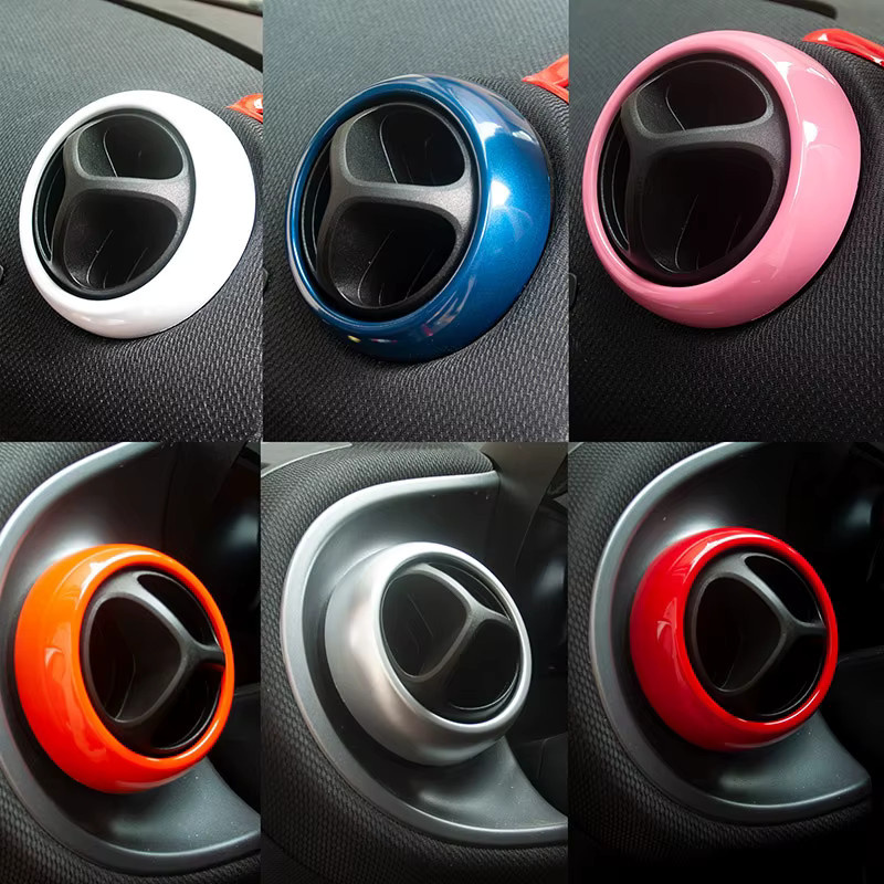 Kosero Auto Luftauslass Dekoration Abdeckung Ring Trim Streifen für Smart 453 Fortwo Forfour Innenmodifikation Zubehör, Bunt, ABS - Bild 2