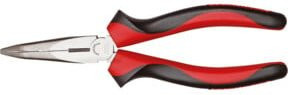 Gedore Flachrundzange gewinkelt 45 Grad mit 2K-Griff aus Chrom-Vanadium in Rot, Länge: 200 mm - Bild 1