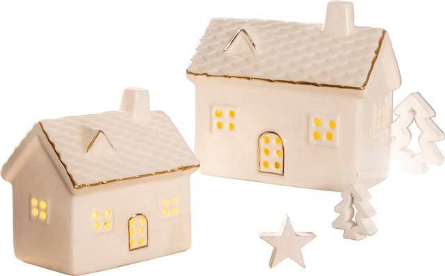 Weißes Porzellan Deko-Objekt Haus von Heine für die Weihnachtszeit - Bild 1