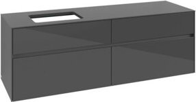 V&B Waschtischunterschrank Collaro in Glossy Grey mit Waschbecken links, B/T/H: 160 x 54,8 x 50 cm - Bild 1