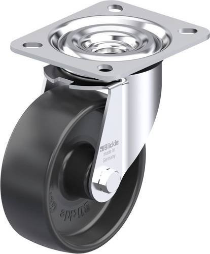 Blickle 46003 L-PP 100G Stahlblech-Lenkrolle in Schwarz und Grau mit 100 mm Rad-Durchmesser und 160 kg Tragfähigkeit - Bild 1