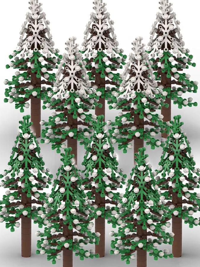 BRICKPANDA MOC Weihnachten Winter Schnee Fichten Baum, Bausteine, Natur - Bild 2