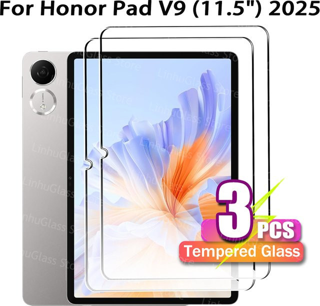 Honor Displayschutzfolie aus gehärtetem Glas für Honor Pad V9 (11,5 Zoll) 2024, transparent, HD, 9H Härte, Anti-Fingerabdruck und blasenfrei - Bild 1