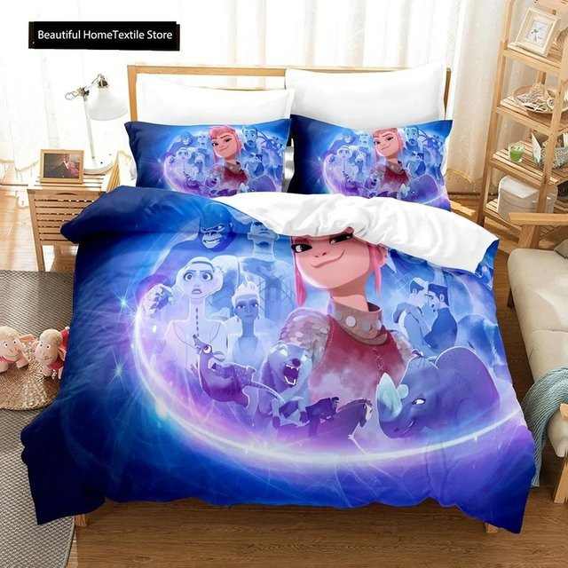 3D Die Nimona Bettwäsche Set aus Mikrofaser in Blau mit Bettbezug und Kissenbezügen, B/H: 70 x 133 cm - Bild 1