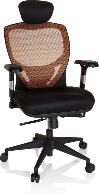 hjh OFFICE High End Bürostuhl VENUS BASE in Schwarz mit Armlehnen aus Stoff und Netzstoff - Bild 1