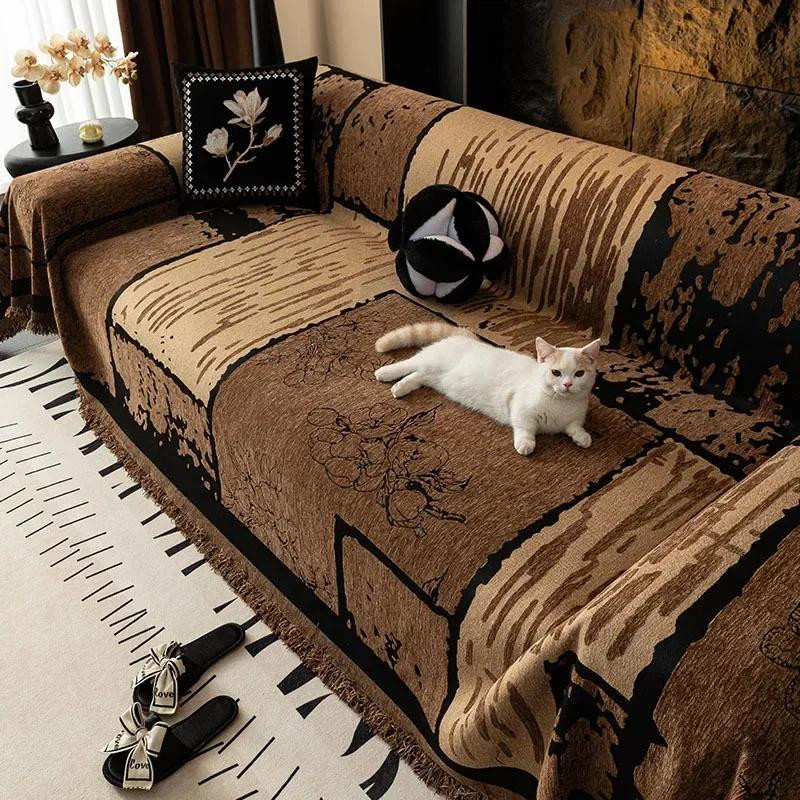 Yiran Furniture Chenier Vintage Sofabezug aus Polyester für 3-Sitzer, Anti-Katzenkratzer und Anti-Rutsch, B/T: 180 x 130 cm - Bild 2