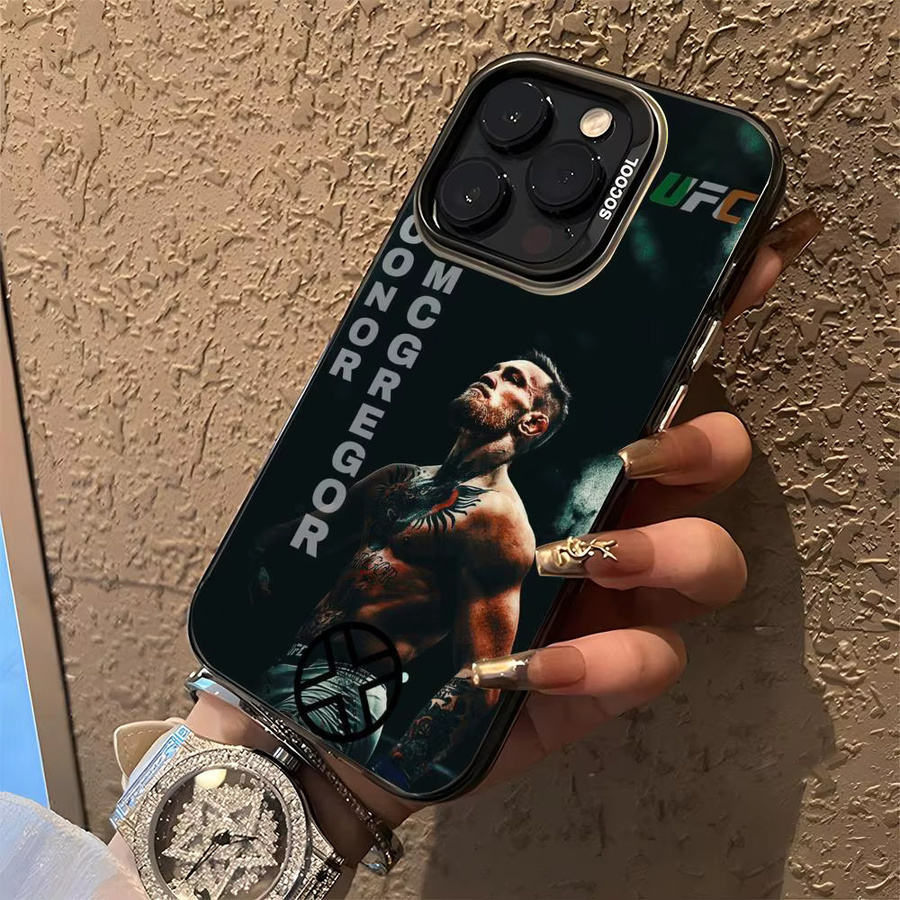 C-Conor McGregor UFC Handyhülle mit Farbverlauf aus stoßfestem TPU Soft-Touch für iPhone 11 bis iPhone 17 Pro Max in Multicolour und Schwarz - Bild 4