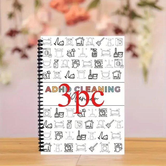 Yiran Reinigungsplaner-Bundle für ADHD mit Wochen-, Monats- und Jahresplan, Spiralbindung, Softcover, A4 - Bild 1