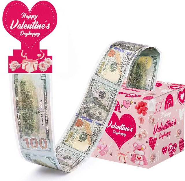 Rote Überraschungs-Geldbox aus Papier als Geschenkbox zum Valentinstag - Bild 1