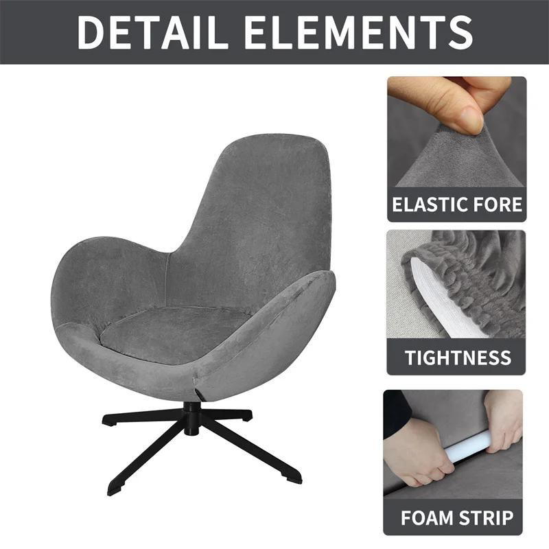 Yiran Furniture Dehnbarer Samt Stuhlbezug für Ohrensessel und Esszimmerstühle mit Schwenkarmllehne und gebogener Rückenlehne - Bild 1