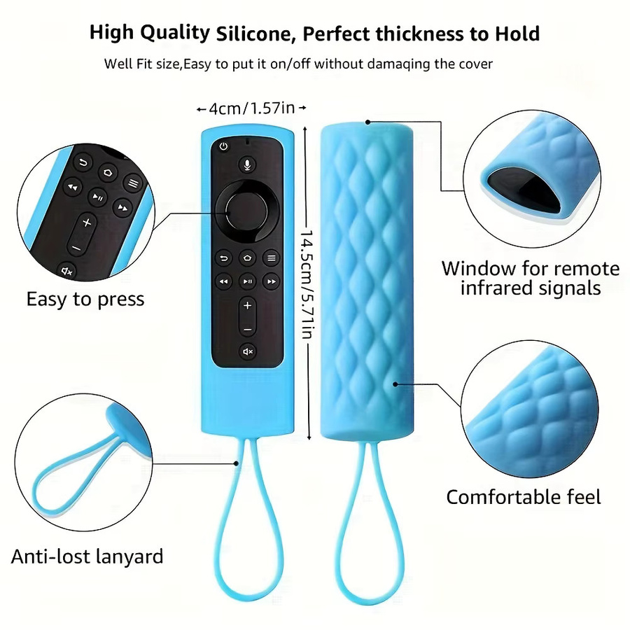 Leuchtende Silikon-Fernbedienungsabdeckung für FireStick Streaming Media Device in Blau - Bild 2