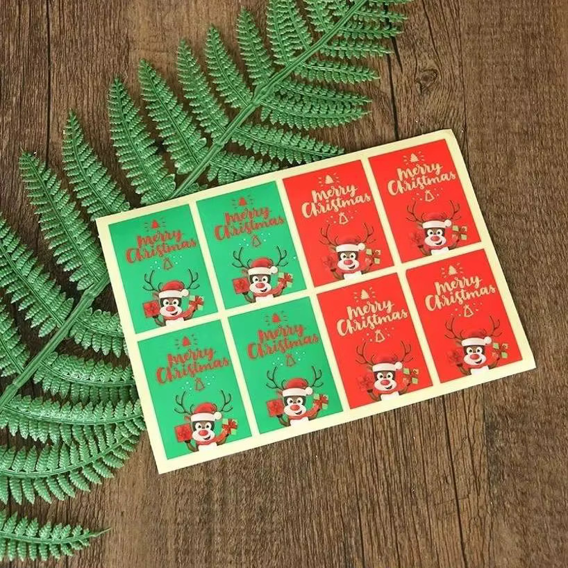Weihnachtsaufkleber Set für Geschenkboxen und Party-Etiketten in Mehrfarbig - Bild 2
