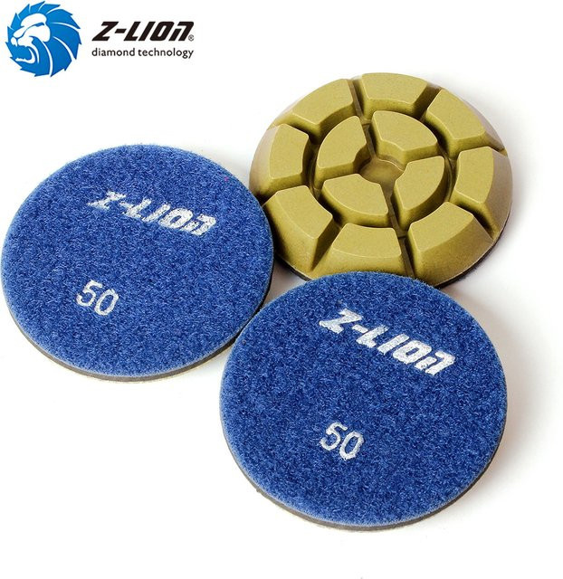 Z-LION Diamant Schleifpads für Marmor und Stein, 3 Zoll, Dicke: 10 mm, Nasspolier-Scheiben für Bodenpolierarbeiten - Bild 1