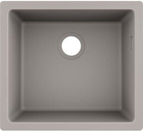 Hansgrohe Unterbauspüle aus Granit-Verbundwerkstoff in Betongrau, B/T: 44,8 x 39,8 cm - Bild 1
