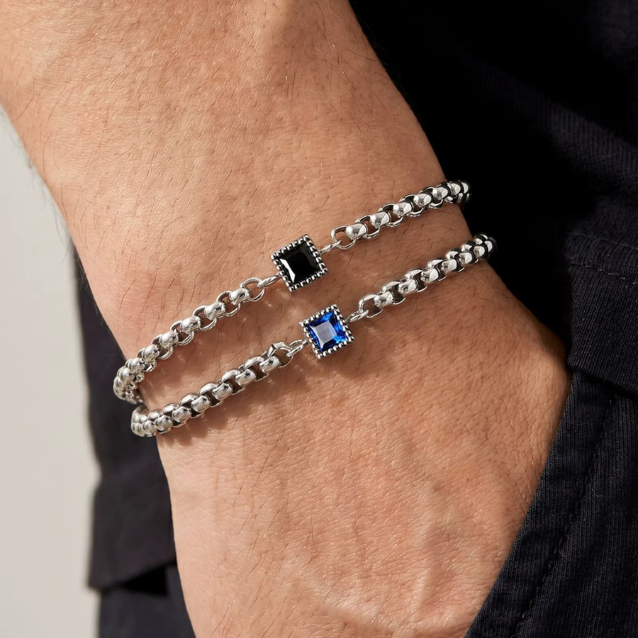 prjewel Charm Armband, Edelstahl, Zirkonia, Silber, Herren - Bild 2