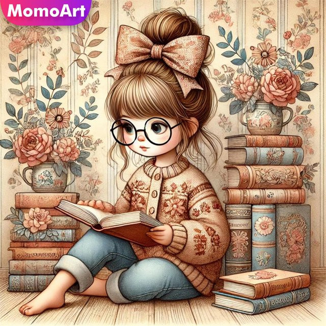 Momoart Mädchen-Porträt, Diamant-Mosaik-Malbuch, Bunt / Mehrfarbig - Bild 1