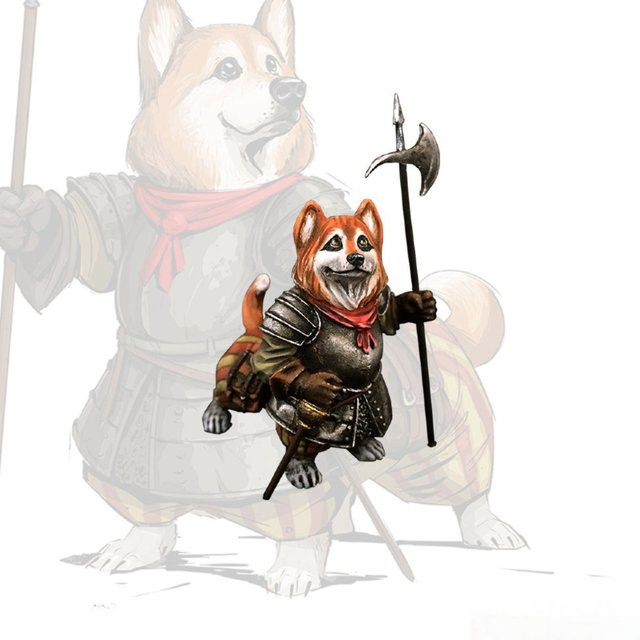 CLEAN SPACE Corgi-Wachhund, Fantasy, Resin-Soldatenmodell, 1/32 - Bild 1