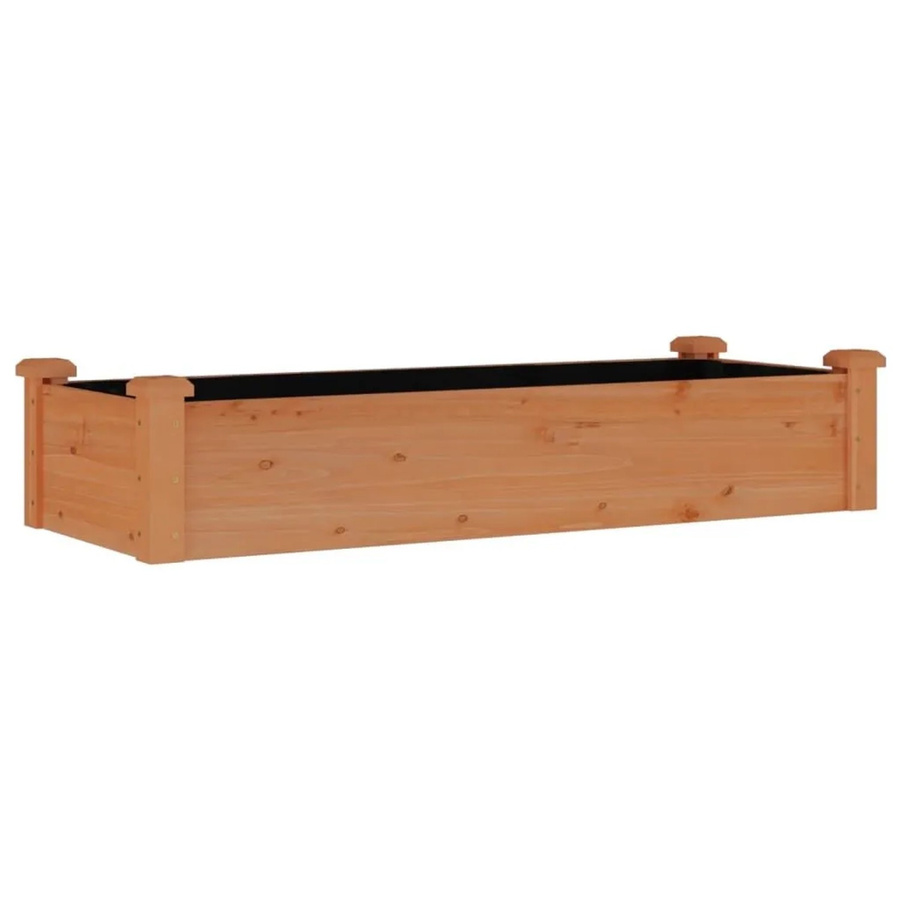 vidaXL Hochbeet aus Massivholz Tanne in Braun, B/T/H: 120 x 45 x 25 cm - Bild 2