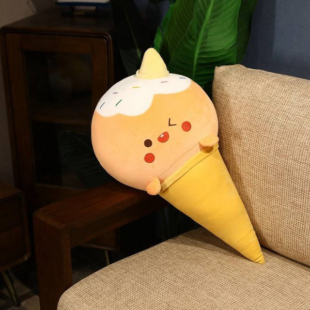 Kawaii Eiscreme Plüschtier als weiches Kuscheltier in Form einer Eistüte, Mehrfarbig, Höhe: 70 cm - Bild 1