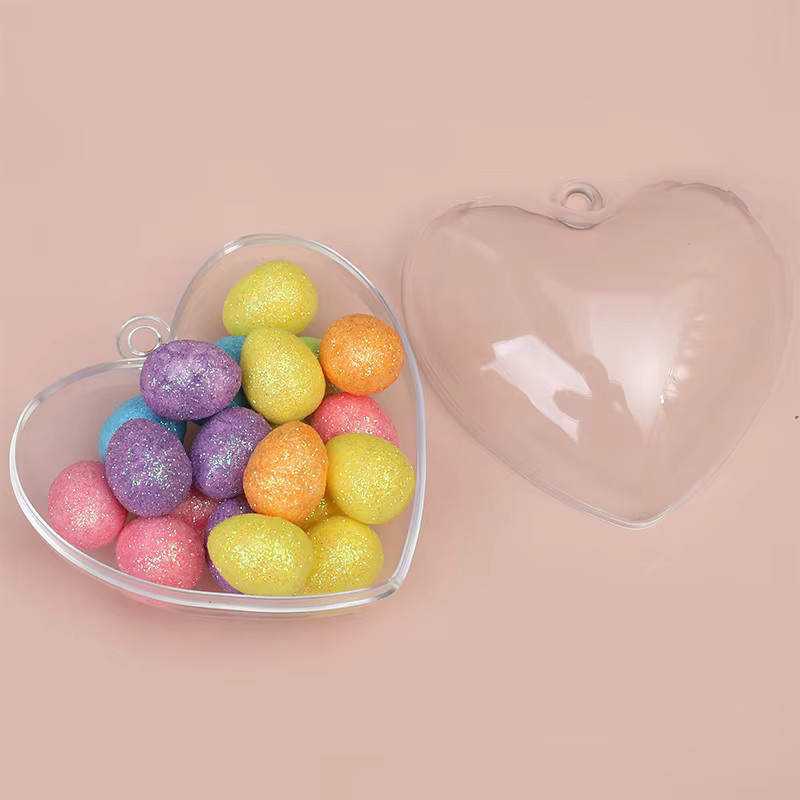 5 Stück transparente Liebesherz-Süßigkeitenboxen aus Kunststoff für Hochzeiten, Geburtstage und Partys - Bild 2