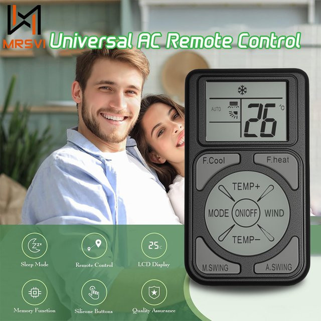 MRSVI Mini Universal A/C Fernbedienung Q58 LCD Controller für Klimaanlagen in Schwarz - Bild 1