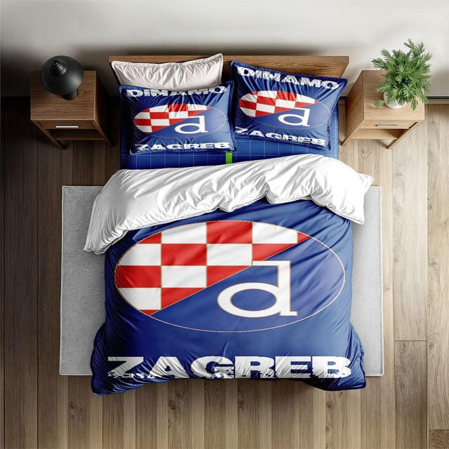 Yiran Home Bettwäsche-Set Građanski nogometni klub Dinamo Zagreb, Farbe Grau und Blau, B/H: 135 x 200 cm - Bild 1