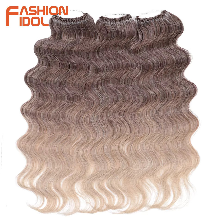 FASHION IDOL Haarverlängerung, Ombre-Blond, gewellt, synthetisch - Bild 1