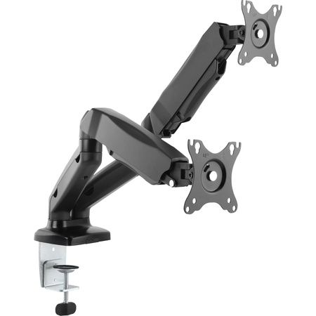 ICY BOX IB-MS304-T 2fach Monitor-Tischhalterung Schwarz für 10 bis 27 Zoll mit VESA 100x100 mm
