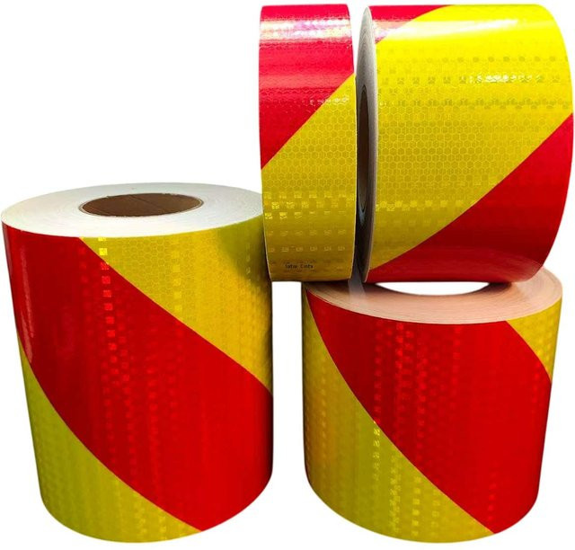 Satop Cinta Reflektierendes Klebeband in Gelb und Rot, Wasserdichte Fluoreszierende Twill Aufkleber, 5 m Länge - Bild 1