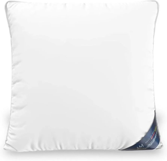 AM Qualitätsmatratzen Premium Daunenkissen in Weiß mit 3-Kammer-System, DOWNPASS zertifiziert, B/B: 80 x 80 cm - Bild 1