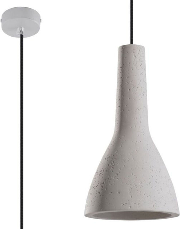 LEDKIA Sollux 1 Light Dome Pendelleuchte in Weiß und Grau mit Beton-Optik, E27 - Bild 1