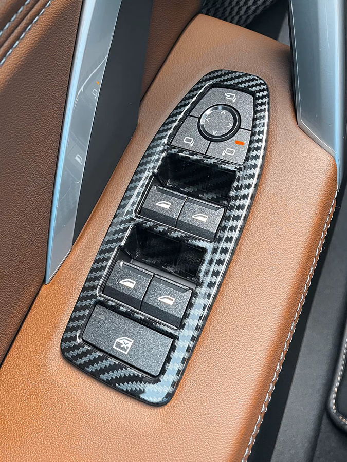 MIHUMOE Carbon Fiber Innen Tür Fenster Schalter Panel Abdeckung Borte in Schwarz für BMW X1 iX1 U11 X2 iX2 U10 2023 2024 2025 - Bild 4