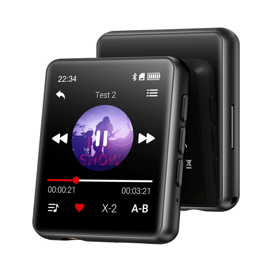 Oilsky MP3-Player mit Bluetooth 5.4, 128 GB tragbarer Musik-Player mit 1,8-Zoll-Voll-Touchscreen, integriertem Lautsprecher, UKW-Radio und Recorder in Schwarz - Bild 6