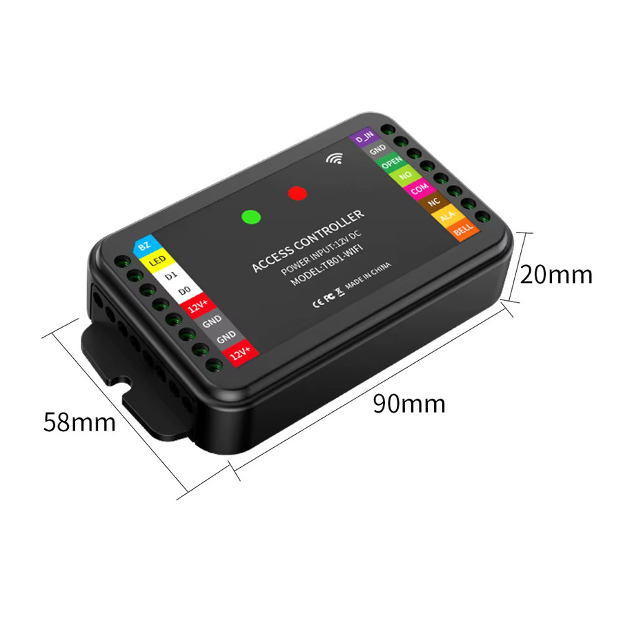 Asia-Teco WLAN Smart Zutrittskontrollsystem TTLock APP in Schwarz mit RFID-Leser und Wiegand-Eingang zur ferngesteuerten Türöffnung - Bild 5