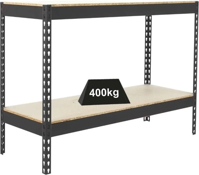 PROREGAL Schwerlastregal Mini Wood Yeti Two in Anthrazit, H x B x T: 90 x 120 x 60 cm, Fachlast 400 kg - Bild 1