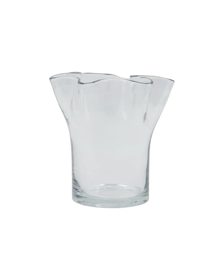 House Doctor Vase Plis aus Glas in Transparent mit Faltenstruktur, Höhe: 17 cm - Bild 1