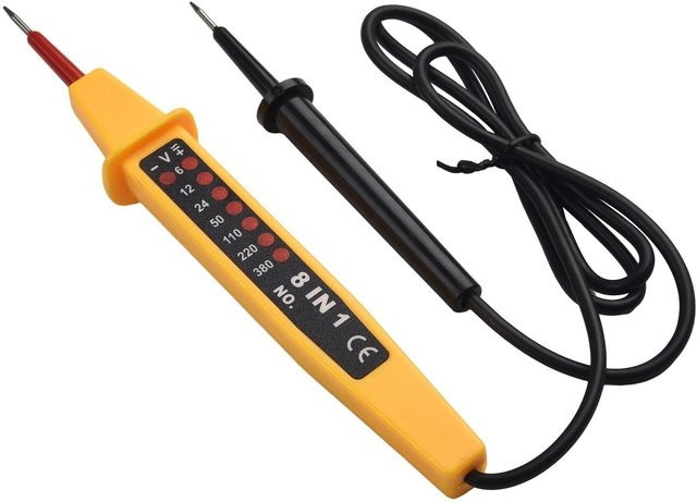 Y-KOOK 8 in 1 Spannungstester für AC/DC 6-500V, elektrischer Schaltungstester in Gelb - Bild 1