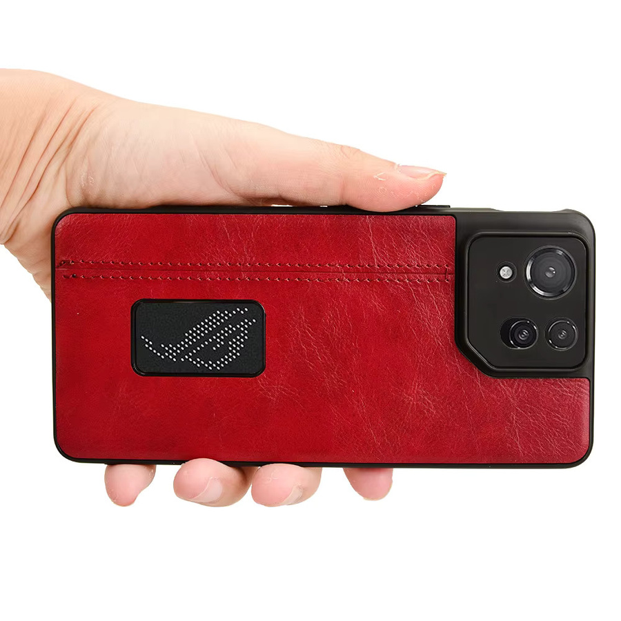 Luxus Leder Hülle für Asus ROG Phone 8 Pro in Schwarz mit Textur und ultra dünnem Design - Bild 2