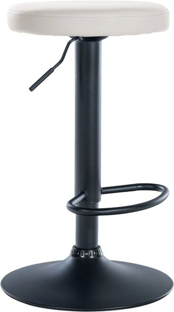 DELUKE Barhocker KAZON höhenverstellbarer Barstuhl aus Kunstleder in Weiß und Schwarz B/T/H: 38,5 x 38,5 x 60 cm - Bild 1