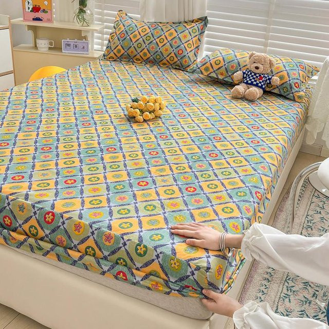 Super Six Queen-Bettlaken mit Blumenmuster aus Mikrofaser, Mehrfarbig, B/T/H: 90 x 200 x 28 cm - Bild 1