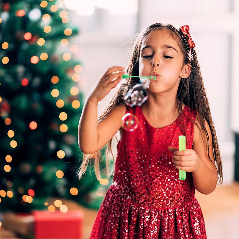 12er Set ZQNYCY Seifenblasenflaschen für Weihnachten und Neujahr mit Schneeflocken und Rentier Motiven in Multicolor für Kinder - Bild 5