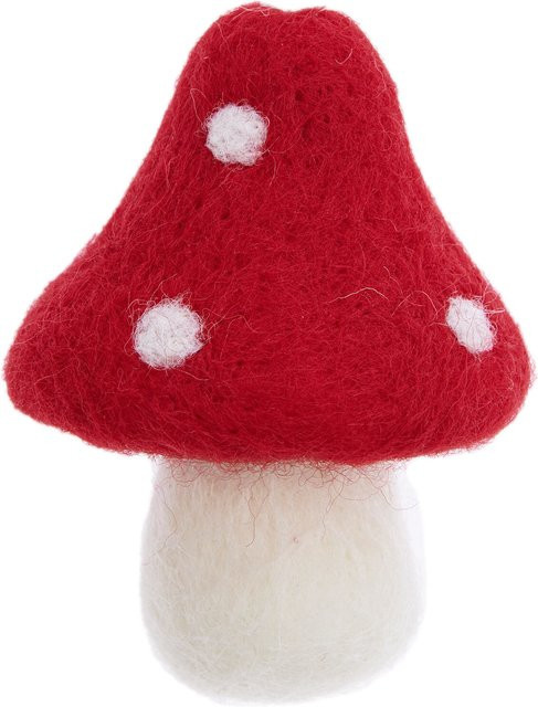 Rico Design Filz Pilz spitz in Rot und Weiß, Höhe: 9 cm, Breite: 6 cm - Bild 1