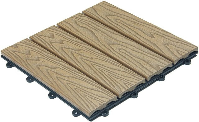 Home Deluxe WPC-Klickfliesen Bavaro Premium Teak in Braun, 2,5 m² - Bild 1