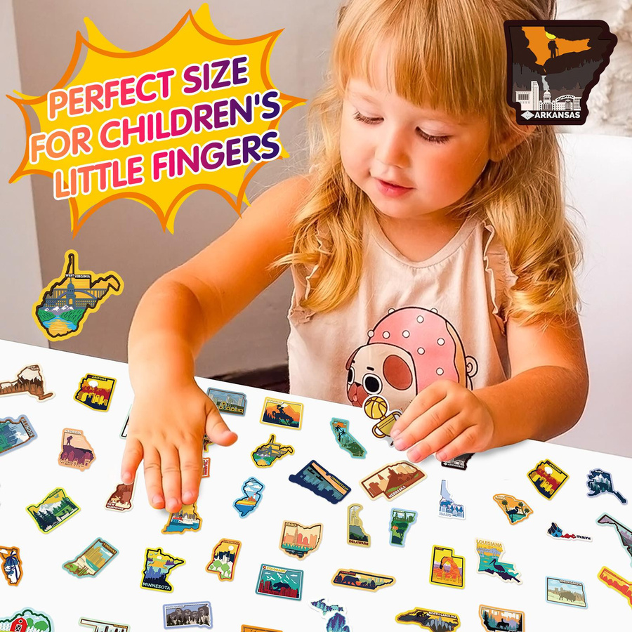50 Neue Bundesstaaten-Sticker Karte der Bundesstaaten der Vereinigten Staaten Graffiti-Sticker - Bild 3